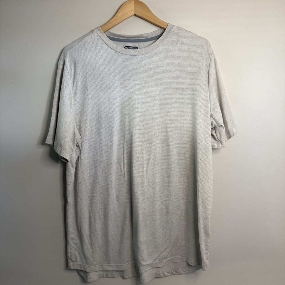 Mondetta Outdoor Project Shirt Mens Large Gray/White Performance Short Sleeve